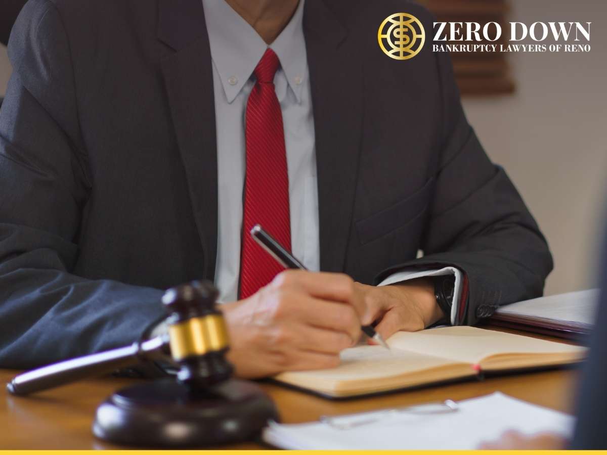 A lawyer discussing a case related to Divorce During Chapter 13 Bankruptcy In Las Vegas.